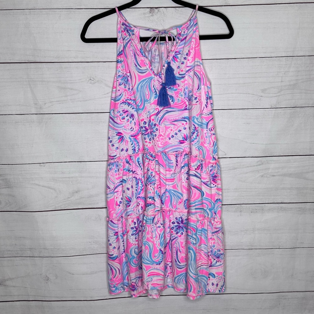 Lilly Pulitzer Pink and Blue Patterned Dress Size S - Picture 4 of 5